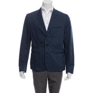 BASCO Barneys Sportswear Blue/Green Deconstructed Notch-Lapel Cotton Blazer XL